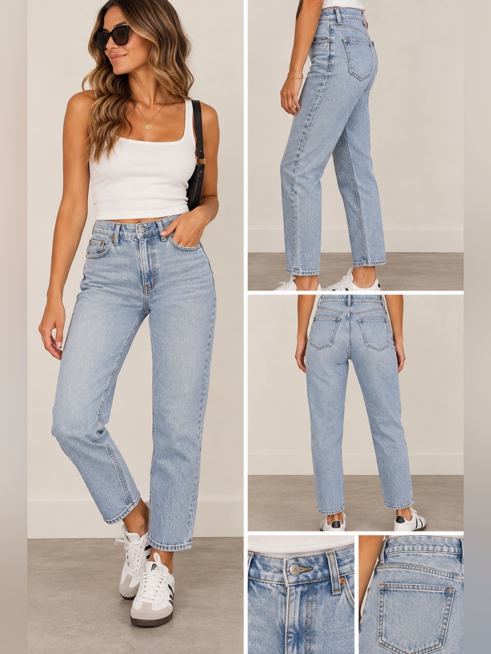 Abercrombie & Fitch The Ankle Straight Ultra High Rise Jeans Blue Waist 28